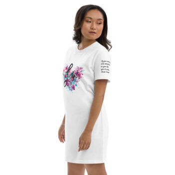 <p>T-shirts have been around forever, yet somehow we find ways to make them feel new. This organic cotton t-shirt dress is one of the premium product must-haves—it's comfortable, stylish, and organic. Style it with leggings, a belt, a denim jacket, or wear it alone, it'll look great anyway.
• 100% organic ring-spun cotton
• Fabric weight: 5.3 oz/yd² (180 g/m²)
• Single jersey
• Medium fit
• Set-in sleeves
• 1×1 rib at collar
• Wide double-needle topstitch on sleeve and bottom hem
• Self-fabric neck tape (inside, back of the neck)
• Blank product sourced from China or Bangladesh</p>