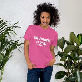 The Future Is Ours is a great designer decision in the Funny Slogans Category. This unisex t-shirt  is a manifestation of your brightness and originality. It's a high quality fabric and printed product, wear-resistant, pleasant to touch. All slogans are printed by our studio with high peformance equipment. Our online store presents tees of various colors, made of 100% fine jersey cotton and decorated with designer prints. Thematic T-shirt is the best choice for every day and any occasion. T-shirt