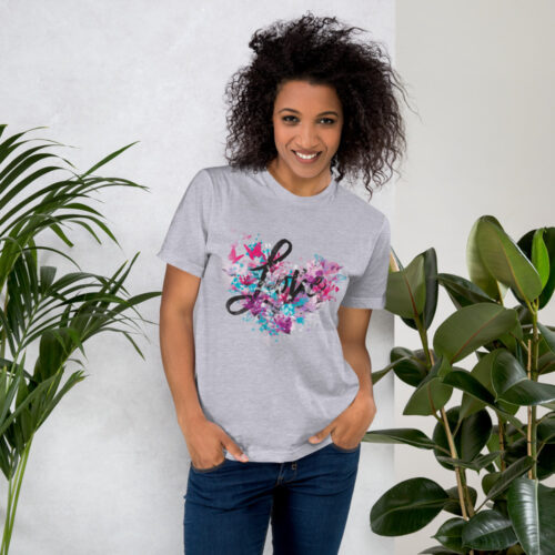 Love Floral Heart T-shirt - Image 2