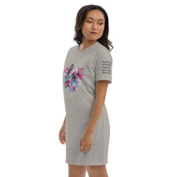 <p>T-shirts have been around forever, yet somehow we find ways to make them feel new. This organic cotton t-shirt dress is one of the premium product must-haves—it's comfortable, stylish, and organic. Style it with leggings, a belt, a denim jacket, or wear it alone, it'll look great anyway.
• 100% organic ring-spun cotton
• Fabric weight: 5.3 oz/yd² (180 g/m²)
• Single jersey
• Medium fit
• Set-in sleeves
• 1×1 rib at collar
• Wide double-needle topstitch on sleeve and bottom hem
• Self-fabric neck tape (inside, back of the neck)
• Blank product sourced from China or Bangladesh</p>