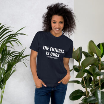 The Future Is Ours is a great designer decision in the Funny Slogans Category. This unisex t-shirt  is a manifestation of your brightness and originality. It's a high quality fabric and printed product, wear-resistant, pleasant to touch. All slogans are printed by our studio with high peformance equipment. Our online store presents tees of various colors, made of 100% fine jersey cotton and decorated with designer prints. Thematic T-shirt is the best choice for every day and any occasion. T-shirt