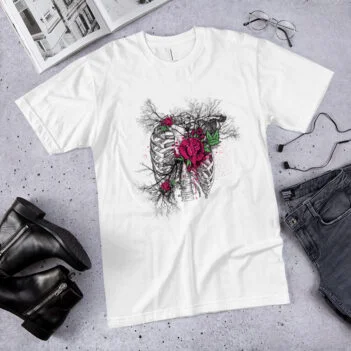 Rose Skeleton Branches Torso T-shirt