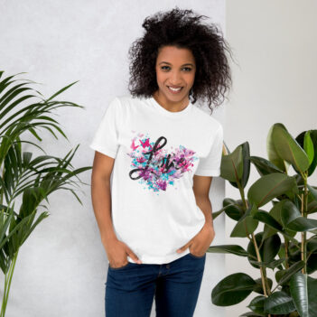 The t-shirt Love Floral Heart was created especially for women. It will be a manifestation of your brightness and originality. This is a high quality fabric and printed product, wear-resistant, pleasant to the touch. Printing and photo printing, images, drawings on T-shirt is performed by our studio at a high technological level. Hi-Tees online store presents men's t-shirts of various colors made of 100% fine jersey cotton and decorated with original prints. The printed T-shirt is the best choice for any occasion! T-shirt