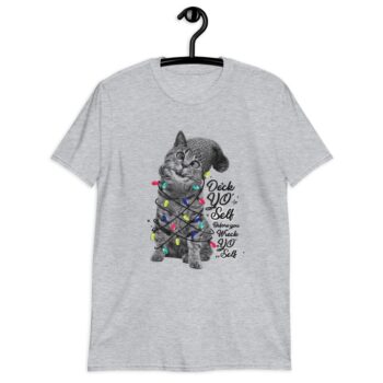 Christmas Lights Kitten Illustration Unisex T-Shirt