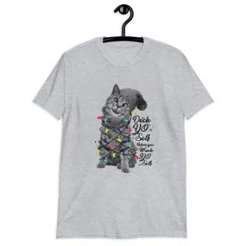 Christmas Lights Kitten Illustration Unisex T-Shirt