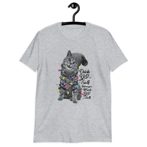 Christmas Lights Kitten Illustration Unisex T-Shirt