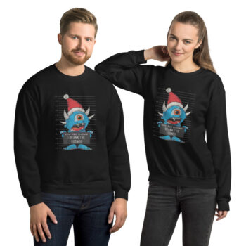 Eggnog Christmas Monster Mugshot Unisex Sweatshirt