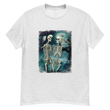 "Graveyard Moon Skeleton" is a great designer decision in the Cool Images Category. This unisex t-shirt  is a manifestation of your brightness and originality. It’s a high quality fabric and printed product, wear-resistant, pleasant to touch. All images are printed with high peformance equipment. Printed T-shirt is the best choice for every day and any occasion.