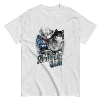 American Wolf USA Flag T-shirt