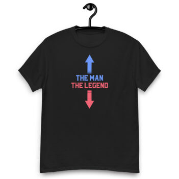 "The Man, The Legend" is a great designer decision in the Funny Slogans Category. This unisex t-shirt  is a manifestation of your brightness and originality. It's a high quality fabric and printed product, wear-resistant, pleasant to touch. All slogans are printed by our studio with high peformance equipment. Thematic T-shirt is the best choice for every day and any occasion.