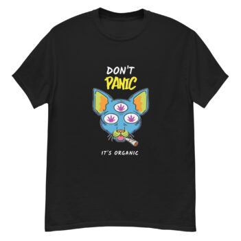 "Don’t Panic It’s Organic" is a great designer decision in the Funny Slogans Category. This unisex t-shirt  is a manifestation of your brightness and originality. It's a high quality fabric and printed product, wear-resistant, pleasant to touch. All slogans are printed by our studio with high peformance equipment. Thematic T-shirt is the best choice for every day and any occasion.