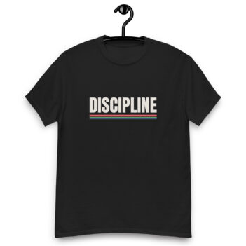 "Discipline." is a great designer decision in the Funny Slogans Category. This unisex t-shirt  is a manifestation of your brightness and originality. It's a high quality fabric and printed product, wear-resistant, pleasant to touch. All slogans are printed by our studio with high peformance equipment. Our online store presents tees of various colors, made of 100% cotton and decorated with designer prints. Thematic T-shirt is the best choice for every day and any occasion.