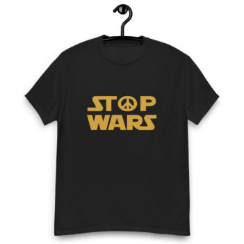 "Stop Wars" is a great designer decision in the Funny Slogans Category. This unisex t-shirt  is a manifestation of your brightness and originality. It's a high quality fabric and printed product, wear-resistant, pleasant to touch. All slogans are printed by our studio with high peformance equipment. Our online store presents tees of various colors, made of 100% cotton and decorated with designer prints. Thematic T-shirt is the best choice for every day and any occasion.