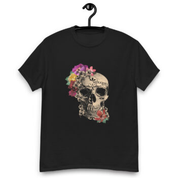 "Day of the Dead Skull" is a great designer decision in the Cool Images Category. This unisex t-shirt  is a manifestation of your brightness and originality. It’s a high quality fabric and printed product, wear-resistant, pleasant to touch. All images are printed with high peformance equipment. Printed T-shirt is the best choice for every day and any occasion.