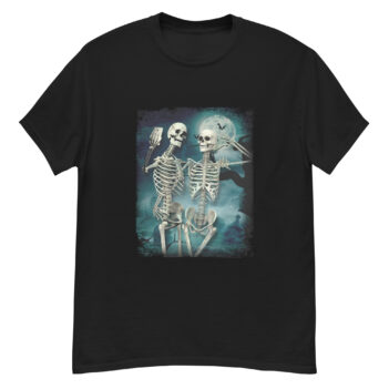 "Graveyard Moon Skeleton" is a great designer decision in the Cool Images Category. This unisex t-shirt  is a manifestation of your brightness and originality. It’s a high quality fabric and printed product, wear-resistant, pleasant to touch. All images are printed with high peformance equipment. Printed T-shirt is the best choice for every day and any occasion.