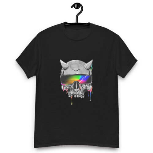 Neon Horned Sunglasses Skull T-shirt