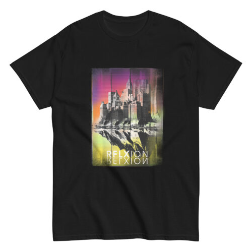City Mountain Sunset Neon T-shirt - Image 2