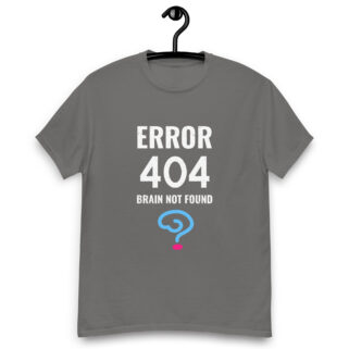 "Error 404..." is a great designer decision in the Funny Slogans Category. This unisex t-shirt  is a manifestation of your brightness and originality. It's a high quality fabric and printed product, wear-resistant, pleasant to touch. All slogans are printed by our studio with high peformance equipment. Our online store presents tees of various colors, made of 100% cotton and decorated with designer prints. Thematic T-shirt is the best choice for every day and any occasion.