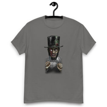 "Abraham Lincoln Werewolf" is a great designer decision in the Cool Images Category. This unisex t-shirt  is a manifestation of your brightness and originality. It’s a high quality fabric and printed product, wear-resistant, pleasant to touch. All images are printed with high peformance equipment. Printed T-shirt is the best choice for every day and any occasion.