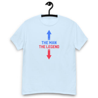 "The Man, The Legend" is a great designer decision in the Funny Slogans Category. This unisex t-shirt  is a manifestation of your brightness and originality. It's a high quality fabric and printed product, wear-resistant, pleasant to touch. All slogans are printed by our studio with high peformance equipment. Thematic T-shirt is the best choice for every day and any occasion.