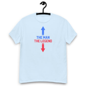 "The Man, The Legend" is a great designer decision in the Funny Slogans Category. This unisex t-shirt  is a manifestation of your brightness and originality. It's a high quality fabric and printed product, wear-resistant, pleasant to touch. All slogans are printed by our studio with high peformance equipment. Thematic T-shirt is the best choice for every day and any occasion.