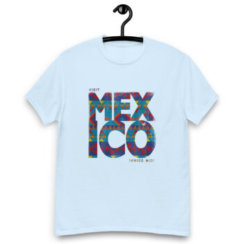 "Visit Mexico Aztec Pattern" is a great designer decision in the Cool Images Category. This unisex t-shirt  is a manifestation of your brightness and originality. It’s a high quality fabric and printed product, wear-resistant, pleasant to touch. All images are printed with high peformance equipment. Printed T-shirt is the best choice for every day and any occasion.