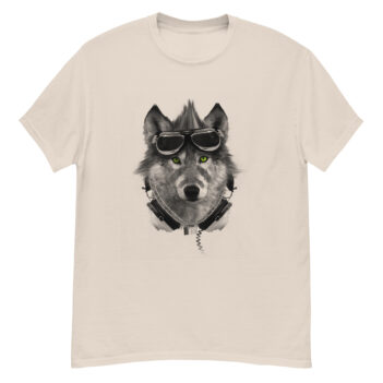 "Wolf Music Headphones" is a great designer decision in the Cool Images Category. This unisex t-shirt  is a manifestation of your brightness and originality. It’s a high quality fabric and printed product, wear-resistant, pleasant to touch. All images are printed with high peformance equipment. Printed T-shirt is the best choice for every day and any occasion.