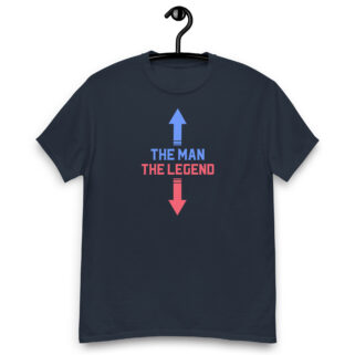 "The Man, The Legend" is a great designer decision in the Funny Slogans Category. This unisex t-shirt  is a manifestation of your brightness and originality. It's a high quality fabric and printed product, wear-resistant, pleasant to touch. All slogans are printed by our studio with high peformance equipment. Thematic T-shirt is the best choice for every day and any occasion.