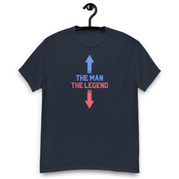 "The Man, The Legend" is a great designer decision in the Funny Slogans Category. This unisex t-shirt  is a manifestation of your brightness and originality. It's a high quality fabric and printed product, wear-resistant, pleasant to touch. All slogans are printed by our studio with high peformance equipment. Thematic T-shirt is the best choice for every day and any occasion.