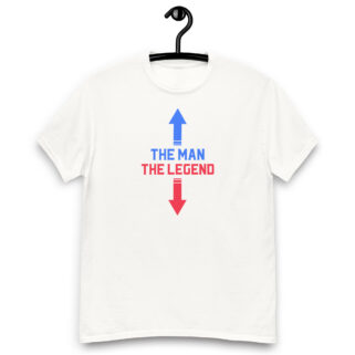 "The Man, The Legend" is a great designer decision in the Funny Slogans Category. This unisex t-shirt  is a manifestation of your brightness and originality. It's a high quality fabric and printed product, wear-resistant, pleasant to touch. All slogans are printed by our studio with high peformance equipment. Thematic T-shirt is the best choice for every day and any occasion.