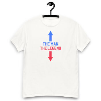 "The Man, The Legend" is a great designer decision in the Funny Slogans Category. This unisex t-shirt  is a manifestation of your brightness and originality. It's a high quality fabric and printed product, wear-resistant, pleasant to touch. All slogans are printed by our studio with high peformance equipment. Thematic T-shirt is the best choice for every day and any occasion.