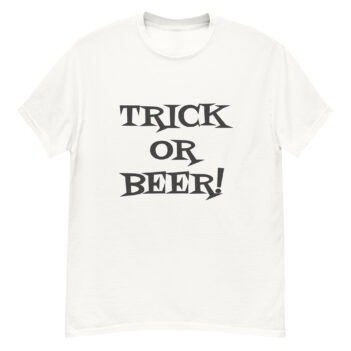 "Trick Or Beer!" is a great designer decision in the Funny Slogans Category. This unisex t-shirt  is a manifestation of your brightness and originality. It's a high quality fabric and printed product, wear-resistant, pleasant to touch. All slogans are printed by our studio with high peformance equipment. Our online store presents tees of various colors, made of 100% cotton and decorated with designer prints. Thematic T-shirt is the best choice for every day and any occasion.