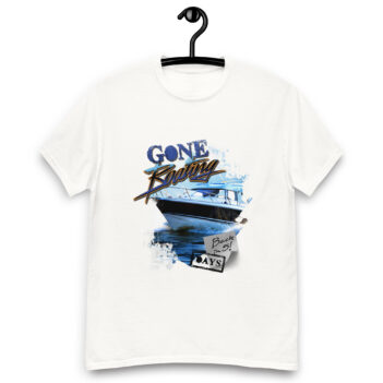 "Gone Boating Yacht" is a great designer decision in the Cool Images Category. This unisex t-shirt  is a manifestation of your brightness and originality. It’s a high quality fabric and printed product, wear-resistant, pleasant to touch. All images are printed with high peformance equipment. Printed T-shirt is the best choice for every day and any occasion.