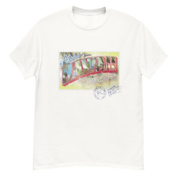 "Vintage Hawaii Stamped Postcard" is a great designer decision in the Cool Images Category. This unisex t-shirt  is a manifestation of your brightness and originality. It’s a high quality fabric and printed product, wear-resistant, pleasant to touch. All images are printed with high peformance equipment. Printed T-shirt is the best choice for every day and any occasion.